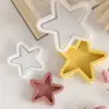 Flor de Amapola Grande, Mediana y Pequeña Estrella de Cinco Puntas Portavelas de Almacenamiento Molde de Silicona Molde de Yeso Bandeja con Patrón de Estrella y Luna DIY