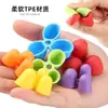 Pegada de caneta de três dedos para alunos do ensino fundamental, posicionamento dos dedos e correção da postura, escrita com pegada natural da caneta, manga elástica para caneta