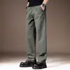 Pantalones Casuales de Trabajo de Alta Gama con Caída de Lyocell Estilo Americano para Hombre, Nuevos Pantalones Rectos de Pierna Ancha Versátiles y Sueltos para Primavera y Verano para Hombre