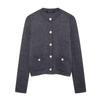 2025 Otoño Nuevo Chaqueta de Punto para Mujer de Moda Europea y Americana Transfronteriza con Botones Dorados W085 158827