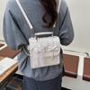 Mochila Linda Estilo Universitario con Lazo 2025 Nueva Versión Coreana Versátil Cuadros Bolso Cruzado de Alta Gama