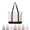 Bolsas de Lona Transfronterizas, Bolsas Sencillas de Lona de Algodón y Lino para Viaje, Bolsas Ecológicas Lisas, Bolsas de Tote de Algodón Promocionales para Compras