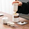 Juego de té de viaje, bolsa de almacenamiento portátil, para acampar al aire libre, una tetera, cuatro tazas, taza exprés, obsequio de empresa, obsequio de acompañamiento.