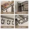 Toallero de baño gris pistola, estante de almacenamiento para baño sin perforaciones, kit de inodoro con estante integrado, toallero