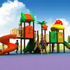Equipamento de Playground Infantil Grande Porte Transfronteiriço, Combinação de Escorregador de Plástico e Balanço para Parque Comunitário