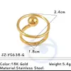 Anillo de Acero Inoxidable con Personalidad Geométrica de Moda Oro de 18K y Plata Anillo Abierto Acero de Titanio No se Desvanece Joyería Transfronteriza