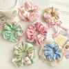 Goma para el pelo de niña con encaje de doble capa resistente, accesorio para el pelo de encaje fresco y delicado para niñas, coletero de princesa floral