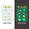Adesivos de tatuagem de São Patrício à prova d'água verde fluorescente tatuagem temporária descartável infantil adesivos luminosos irlandeses