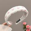 Anillo para el cabello de intestino grueso rosa dulce para mujer 2024, nuevo, banda para el cabello de alta altura craneal, banda para el cabello para lavarse la cara, banda para el cabello, cuerda para el cabello, tocado de primavera
