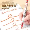 Marcador Acrílico Líquido de Doble Punta, Monocolor, con Punta Suave para Pintar, No Corriente, Cobertura Fuerte y Posibilidad de Capas