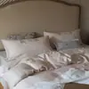 Estilo femenino y elegante juego de ropa de cama de cuatro piezas 60 hilos Tencel de Lenzing doblemente cepillado mate bordado suave y fresco