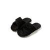Pantuflas de Algodón con Rayas Abiertas y Tiras Cruzadas para Mujer, Pantuflas de Felpa Cómodas y Sencillas para el Hogar, Pantuflas de Felpa