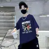 Ropa para Niños Algodón Verano Nuevo Estilo Niños Dibujos Animados Cuello Redondo Manga Corta Camiseta Bebé Estampada Interior Manga Media Top Base