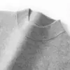 Suéter de cachemira para hombre con cuello semi-alto, top de punto básico de manga larga casual de negocios, nuevo top de otoño e invierno