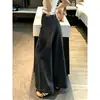 Jeans de pierna ancha azul claro de doble botón para mujer, otoño, talla grande, holgados, rectos, cintura alta, caída favorecedora, ajustados, pierna ancha, modernos