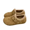 Zapatos esponjosos estilo Birkenstock para mujer, nuevos arrivals invierno 2026, zapatos totalmente cerrados de pelo, slip-on de suela gruesa, zapatos cálidos de algodón