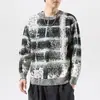 Suéter Masculino Grosso 2024 Novo Estilo Solto Tendência Marca Suéter Outono e Inverno Novo Suéter Gola Redonda Malha Casual