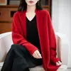 Chal, bufanda, capa, suéter para mujer, chaqueta cárdigan de punto, cálido, de manga larga, estilo murciélago, 100% lana
