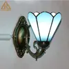 Lámpara de Pared de Vidrio Europeo Tiffany Huitan Mesita de Noche Pasillo Habitación Infantil Lámpara de Interior Creativa Barroca Hotel Lámpara de Pared