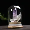 Columna de Cristal Natural Transfronteriza Flor Eterna Adorno de Tapa de Vidrio Prisma Hexagonal de Cristal Decoración de Regalo Creativo Hecho a Mano DIY