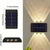 Luzes de Degrau à Prova d'Água para Exterior Alimentadas por Energia Solar, Luzes Decorativas para Gramado, Paisagismo e Jardim, Arandelas de Lavagem de Parede LED em Forma de Sete para Escadas