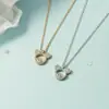 Colar com Cabeça do Mickey Mouse de Strass Estilo Coreano para Mulheres, Design de Nicho, Estilo Minimalista, Luxo Leve, Corrente Versátil para Clavícula Ebay