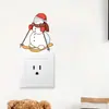 Pegatina de Interruptor de Muñeco de Nieve Lindo Navideño de Dibujos Animados Pegatina de Pared Autoadhesiva Pegatina Decorativa para Habitación de Niños Festival BR0965C