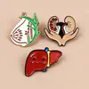 Broche de Dibujo Animado con Forma de Órgano Humano Llama al Cuidado del Cuerpo, Artículos Conmemorativos de Actividad, Decoración de Ropa, Insignia de Metal