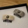 Peine Invertido de Felpa de Visón con Pedrería Estilo Coreano para Otoño e Invierno para Mujeres, Accesorio para el Cabello de Alta Gama para Arreglar el Fleco Lateral y la Parte Posterior de la Cabeza