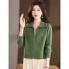 26 Cardigan de Punto con Cremallera en Solapa para Mujer Holgado Muy Bonito Ropa de Abrigo Estilo Otoño/Invierno Chaqueta Suéter Corta para Persona Baja