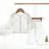 Conjunto de Verano para Bebé, Fresco y Ligero de Algodón Puro, Ropa Dividida de Manga Larga para Aire Acondicionado, Ropa de Verano para Niños y Niñas
