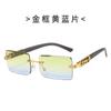 2026 Nuevo Estilo Gafas de Sol Sin Marco con Borde Cortado Moda Europea y Americana Cuadradas de Marco Grande Gafas de Sol de Gama Alta Venta al por Mayor