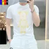 Camiseta de Manga Corta con Cuello Redondo de Gama Alta para Hombre, Nuevo Lujo Accesible de Verano, Camiseta Básica de Media Manga para Hombre Joven, Moderna