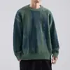 Tejido de Punto de Color Contrastante para Hombre Primavera y Otoño Calle Alta Americana Suave Cera Casual Tejido de Punto Talla Grande Punto Holgado Sudadera Chaqueta