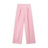 Pantalones de cuadros coloridos Yamamoto para mujer, juveniles, holgados, relajados, de pierna ancha y caída, de moda, nuevo estilo 2025