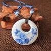 Estilo Étnico Colgante Antiguo Cerámica de Jingdezhen Cadena para Clavícula Cadena de Suéter Joyas para Pareja Estudiante
