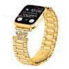 Para Aapplewatch Crown Diamond Three Beads Aço Inoxidável Metal Smart Watch Band Nova Apple Watch Band