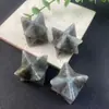 Venta Caliente Transfronteriza Adornos de Piedra de Cristal Natural Merkaba 25*25mm Cuadrado Satélite Piedra Desnuda Accesorios para Joyería DIY