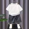 Traje de Manga Corta Moda para Niños Estilo Coreano Niño Ropa Delgada Suelta de Verano 2025 Nuevo Moda Urbana para Niños