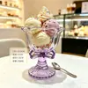 Jingyuan estilo ins vaso de vidrio para helado taza de helado casera creativa alta taza de postre de helado taza de helado para batido venta al por mayor