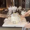 Deusa Famosa da Internet Anel de Corrente de Cristal Decorativo para Bolo de Dia dos Namorados Borboleta Branca Anel de Ferro Acessórios de Confeitaria DIY