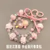 Corrente Fofa de Contas para Celular Bubble Mart Flor de Cerejeira Boneca Querida Chaveiro Pingente DIY Acessórios para Pendurar na Bolsa Carro