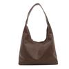 Bolsa feminina estilo coreano, simples, de cor sólida, retrô, estilo ocidental, texturizada, grande, para viagem, de ombro, portátil, axila