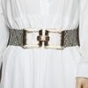 Cinturón elástico para mujer, ancho, con decoración para falda, vestido, camisa, negro y dorado, combina con todo, para verano.