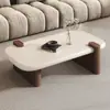 Nueva mesa de centro rectangular estilo vintage color crema para la sala de estar, que ofrece un diseño de alta gama, minimalista y único