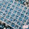 Joias para Nail Art Quadradas Grossas de Canto Reto, Diamante Colorido Multifacetado Brilhante com Fundo Pontiagudo, Acessórios de Unha de Diamante Quadrado Grande de 10mm