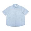 Vestido Antiguo 2025 Verano Nuevo Estilo Americano Retro Color Sólido Bolsillo Parche Moderno Básico Combinable Camisa Holgada de Manga Corta