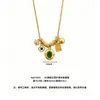 Set de Collar de Trébol de Cuatro Hojas con Perla, Textura de Arena Dorada Imitación Oro Caliente de Venta Rápida Retro, Zirconio Verde, No se Desvanece Fácilmente, Adecuado para Regalo, Venta al por Mayor