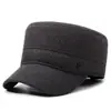 Gorra plana de invierno cálida para hombre transfronteriza, gorro de lana engrosado para proteger las orejas, gorro de algodón para mediana edad y ancianos, gorra de béisbol para exteriores a prueba de frío