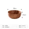 Cuenco de Madera de Acacia Estilo Japonés Transfronterizo, Cuenco de Madera para el Hogar, Cuenco para Niños, Cuenco de Arroz de Madera Maciza Resistente a Caídas y Quemaduras de Madera de Teca, Vajilla de Madera